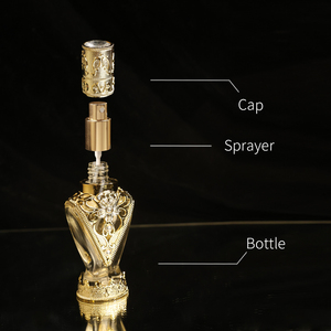 ขวดน้ำหอมหรูหราแบบโบราณสีทอง ขนาด 35 มล. ยี่ห้อ <span class=keywords><strong>Eric</strong></span> Golden แบบเติมได้พร้อมหัวปั๊มแบบเกลียว สำหรับตะวันออกกลาง - Product Image 4