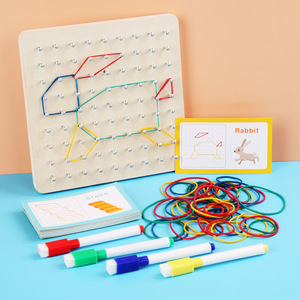 <span class=keywords><strong>TS</strong></span> 2025 YIwu Agent Montessori Math AIDS Montessori Nail Board Géoboard en bois Montessori Jouets pour enfants et tout-petits - Product Image 2