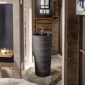 Lavabo <span class=keywords><strong>Pedestal</strong></span> Ovalado Moderno y Elegante Wayon <span class=keywords><strong>con</strong></span> Desagüe, Cerámica de Lujo para Uso en Villas, Hoteles, Hospitales y Escuelas - Product Image 3