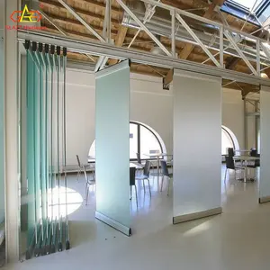 建材装饰75系列折叠门4面板双折铝型材玻璃透明铝门双折门