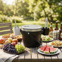 Seau à glace isotherme de 7,2 L avec ouvre-bouteille, double paroi sous vide en acier inoxydable, seau à boissons