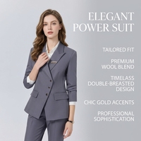 6593 Costume professionnel élégant pour femme automne-hiver, uniforme de direction pour hôtel, réceptionniste, tenue de travail haut de gamme