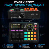 Tarjeta de Sonido YF800 48V Phantom Power 48kHz para Estudio, Monitoreo de Retorno de Audio, Control de FX Personalizados, Kit para Sala de Grabación en Vivo