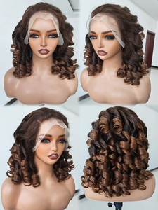Perruques sans colle 4x4 HD Lace Closure en cheveux humains vierges brésiliens Remy, <span class=keywords><strong>noir</strong></span> naturel, bouclés, ondulés et volumineux - Product Image 6