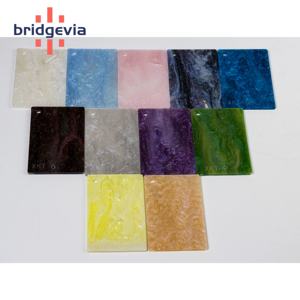 Plaque en acrylique découpée au laser - Motif marbre nacré pour décoration intérieure de luxe et incrustation de meubles - Product Image 1