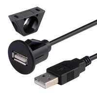 Câble d'extension USB 2.0 étanche avec connecteurs mâle-femelle, longueur 1m/2m, garantie 1 an, pour installations audio sur tableau de bord de voiture et marine