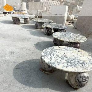 Calacatta Viola <span class=keywords><strong>Table</strong></span> <span class=keywords><strong>basse</strong></span> en marbre <span class=keywords><strong>ronde</strong></span> en pierre naturelle <span class=keywords><strong>Table</strong></span> centrale sphère boule jambe pour la conception de meubles de maison - Product Image 5