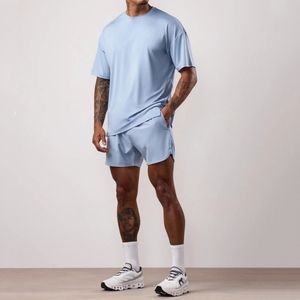 Custom <strong>88</strong>% <strong>Polyester</strong> <strong>12</strong>% <strong>Elastane</strong> Reflective Logo Tshirts Side Split Mesh Panelling Oversized Training Tshirts for Men - Product Image 6