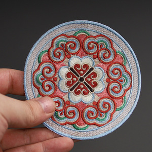 Langdong Embroidered <b>Coasters</b> Traditional Chinese Style Round Floral Design Home Decorative Gift Customizable - Product Image 3