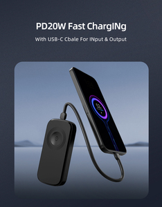 Chargeur portable CE ROHS Mini avec logo personnalisé OEM, charge rapide, Power Bank 5000 mAh avec câble Type C intégré pour <span class=keywords><strong>iPhone</strong></span> - Product Image 4