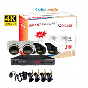 Akıllı hibrid kiti 2 açık 2 kapalı tam renkli gece görüş geniş açı 1mp H.265 ev TV kamera - Product Image 1