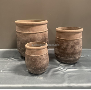 Traditional Type Fiber Cement Flower Pots with Drainage Hole For Garden Outdoor/Indoor Use Home Shopping Mall - Product Image 3