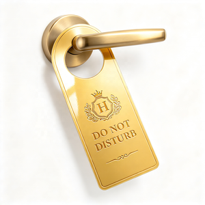 Colgadores de puerta troquelados de primera calidad, venta al por mayor directa de fábrica, impresión digital a color con logotipo personalizado para publicidad de desayunos en hoteles - Product Image 3