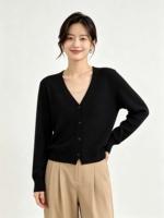 Modische Herbst-Strickjacke für Damen Langärmlige Cropped Cardigan Lässiger Damen-Basis-Strickpullover Top Damen-Cardigan Großhandel