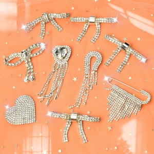 New Glass Rhinestone pha lê mặt dây chuyền vá Bow Shape tua Rhinestone trâm đính DIY trang trí ăn mặc vành đai Giày hat - Product Image 3