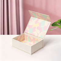 Boîte cadeau en papier magnétique écologique personnalisée de luxe avec poignée, boîtes d'emballage rigides pliables recyclables et couvercle magnétique