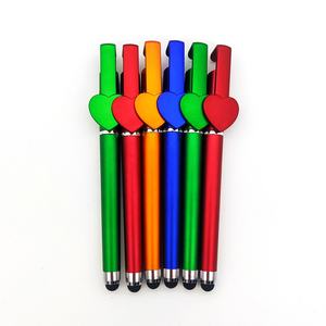 Diseñador LOVE especial en forma de corazón <span class=keywords><strong>clip</strong></span> gel tinta signature phone stand pen con touch - Product Image 3