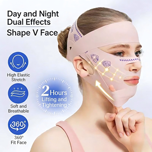 Masque de lifting facial élastique et respirant en V pour le soin du double menton, l'amincissement du visage et le soutien des plis nasogéniens - Product Image 3