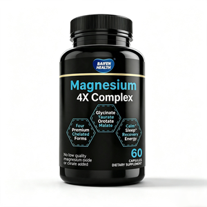 Cápsulas de Magnesio 4X Complex OEM/ODM, Glicinato de Magnesio, Malato, Suplementos para el Sueño, Energía y Salud - Product Image 1