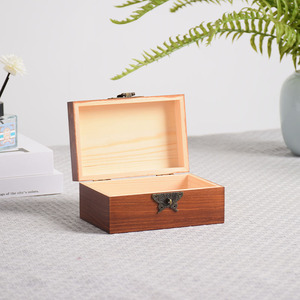 Wooden Storage <b>Box</b> Rectangular 7cm Height <b>Lockable</b> <b>Jewelry</b> Desktop Organizer Decorative <b>Box</b> - Product Image 3