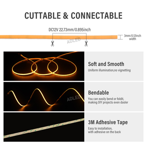 Ul được liệt kê 528chip mỏng 3mm <span class=keywords><strong>LED</strong></span> <span class=keywords><strong>COB</strong></span> dải ánh sáng 12V 4 wát/mét điện cực thấp ánh sáng màu đỏ 22.73mm Cắt miễn phí có thể gập lại cri90 <span class=keywords><strong>COB</strong></span> <span class=keywords><strong>LED</strong></span> Strip - Product Image 5