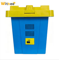 Neue Langlebige Blaue Kunststoff- & Polypropylen-Nukleuskiste für Langstroth-Bienenrahmen 5 Rahmen mit Verriegelungsdeckel für Kommerzielle Imker