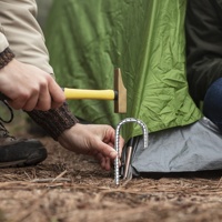 Ancres de sol en acier galvanisé en gros, petites, pour camping, crochet en J, piquets de tente stables, piquets de tente de 16 pouces de longueur
