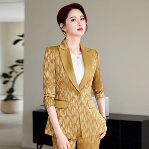 2025 नई गुलाबी महिला सूट जैकेट वसंत शरद ऋतु कोरियन अवकाश पेशेवर प्रसारण मेजबान कपड़े महिलाओं के पेशेवर सूट - Product Image 2