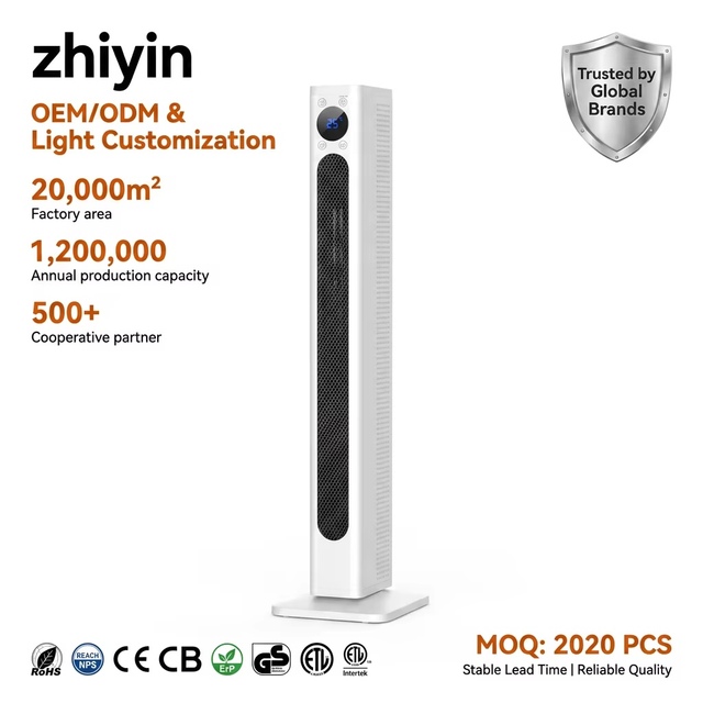 KHN2220D 2000W PTC Ceramic Tower Heater with Remote, 12H Timer Oscillating Space Heater for Large Room