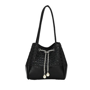 New PU Fashion Women's Handbag Elegant <b>Pearl</b> Open Durable Portable <b>Bucket</b> <b>Bag</b> - Product Image 2