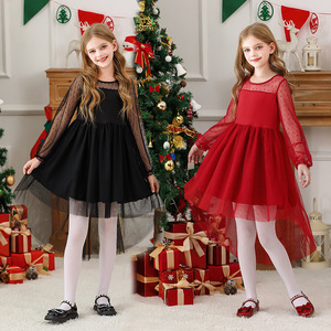 Vestido Formal de Alta Calidad para Niñas, con Excelente Acabado, Modelo 2026, de Encaje, Manga Larga, con Malla, Estilo Princesa, para Fiesta de Navidad, Venta al Por Mayor - Product Image 4