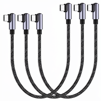 Cable USB C a USB C en Ángulo Recto de 0.3m 30cm PD 65W Tipo C USB 2.0 de Carga Rápida para Teléfono Móvil