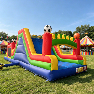 Petit parcours d'obstacles gonflable avec toboggan, aire <span class=keywords><strong>de</strong></span> <span class=keywords><strong>jeux</strong></span> gonflable sur le thème du sport pour les enfants, événements <span class=keywords><strong>de</strong></span> fête en plein air - Product Image 2