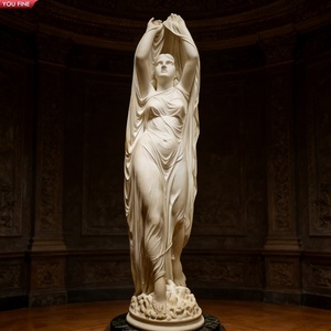 YOUFINE Estatua de Dama Velada en Mármol Blanco Tallada a Mano, <span class=keywords><strong>Escultura</strong></span> Femenina Clásica para Villa y Galería - Product Image 1
