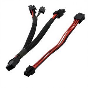 Kabel Adaptor GPU Y-Splitter Kepang 20cm PCIe 8 Pin Female ke Dual 2X8 Pin(6+2) Male PCI Express Kabel Ekstensi Adaptor Daya - Product Image 1