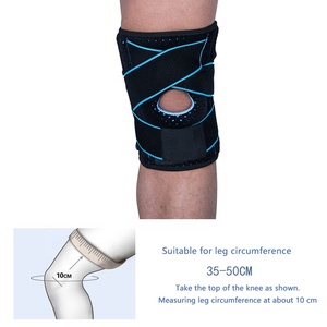 Genouillère de sport en néoprène et polyester, avec sangle tricotée, pour course, <span class=keywords><strong>équitation</strong></span>, basketball, offrant une <span class=keywords><strong>protection</strong></span> résistante à l'usure et un soutien compressif. - Product Image 3