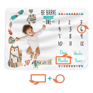 <strong>Baby</strong> Growth Photo <strong>Mat</strong> Blanket Flannel Fleece Montly <strong>Milestone</strong> Blankets and Accessories - Product Image 1
