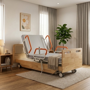 Lit médicalisé pivotant réglable en hauteur avec roulettes en PU pour la maison et les cliniques – Conception ajustable en hauteur 420 - Product Image 2