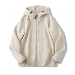 Chaqueta con capucha de forro polar grueso para hombre, a prueba de viento, con cierre de cremallera, dobladillo recto, ropa informal con etiqueta y etiquetas colgantes. - Product Image 4