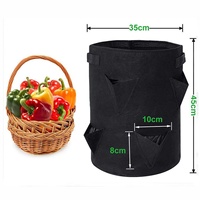 Sac de culture pour plantes respirant de 7 gallons, fabricant en gros, avec des trous triangulaires pour la culture de fraises et de tomates, 6 poches
