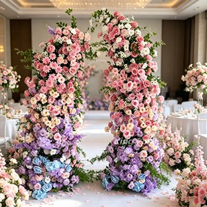 Fleurs artificielles pour arche de mariage, fleurs colorées pour allée de mariage, centre de table floral pour arche, décoration de scène de mariage - Product Image 1