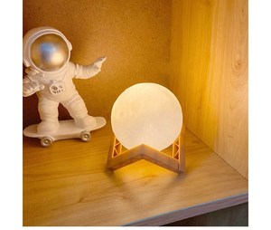 Modern 15cm Touch 3D Printing <b>Globe</b> Remote Controlled Rechargeable Dimmable 16 Colors LED Luner Light <b>Moon</b> Lamp - Product Image 4
