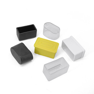 <b>Plastic</b> Leg Protection Pad 20x40mm Square Tube Non-Slip Furniture Foot Cover <b>Stool</b> Anti Slip Silent End Cap - Product Image 2