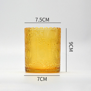 Lüks Toplu 250ml 8oz Yuvarlak Siyah Buzlu Kehribar Cam El Yapımı Mum Kapları ve Kavanozları - Product Image 3