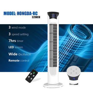 พัดลมตั้งพื้นแบบไร้ใบพัด พลาสติก ขนาด 32 นิ้ว พร้อมหน้าจอ LED ดิจิตอล ตั้งเวลาได้ 2 ชั่วโมง ปรับส่ายได้ พกพาสะดวก - Product Image 4