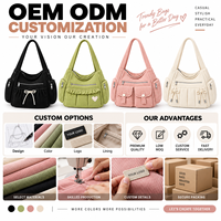 Sac fourre-tout décontracté personnalisé en polyester pour femme, idéal pour le travail, l'école, les voyages, grande capacité, multi-poches, sac à bandoulière en tissu durable