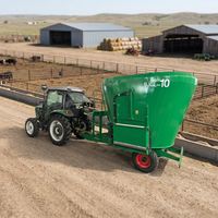 Chariot mélangeur TMR remorqué 10 mètres cubes, hydraulique, à double vis sans fin, pour ensilage et paille, machine de mélange pour ferme laitière