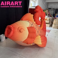 Mascotte gonflable sur mesure Poisson Koi Rouge Porte-Bonheur, Carpe Gonflable Géante de Style Chinois, Poisson de la Fortune Gonflable pour Festival