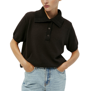 Moda <span class=keywords><strong>manga</strong></span> corta Polo cuello ahueca hacia fuera el suéter de <span class=keywords><strong>punto</strong></span> de la señora de verano Casual Puffed <span class=keywords><strong>manga</strong></span> de <span class=keywords><strong>punto</strong></span> camiseta de las mujeres - Product Image 5