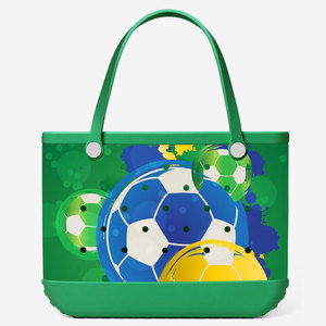 Private Label Langlebige EVA-Trophäen-Gummitasche Rutschfeste Hitzebeständige Waschbare Strandtasche für Bauernmarkt Lebensmittel Sommer - Product Image 6
